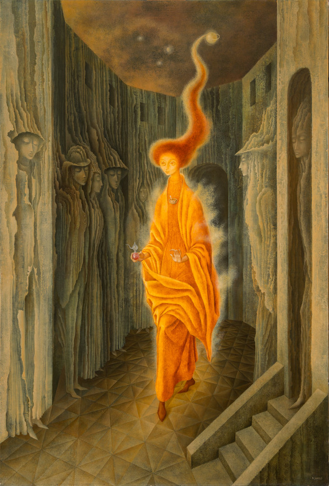 Remedios Varo, La llamada (The Call), 1961; Oilpainting. Photo by Lee Stalsworth