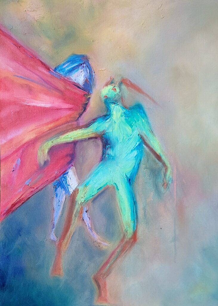 "Oilpainting "freedance" by artist LACE Ruigrok"